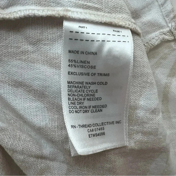 Sz XS - ELLEN TRACY Tiered Linen Blend Dress In Linen Leaf - Picture 6 of 7